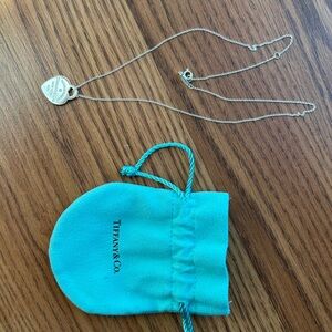 Tiffany & Co. Silver Heart Pendant with Blue Pouch